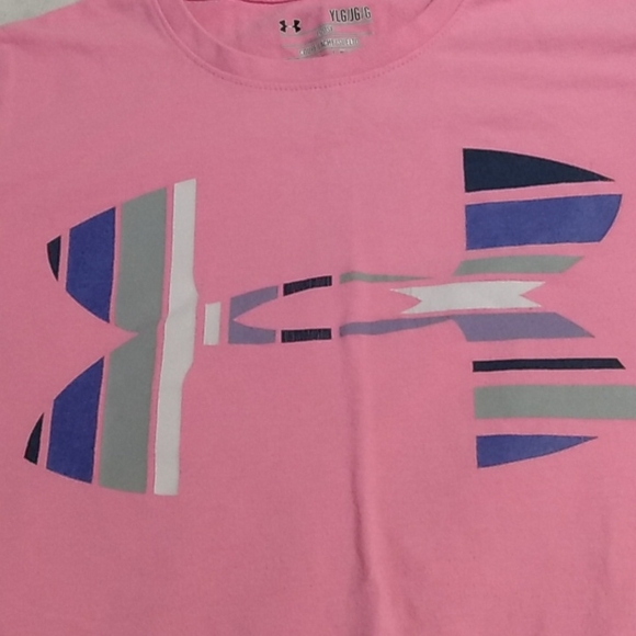 Girls Under Armour pink logo tee - Picture 3 of 4